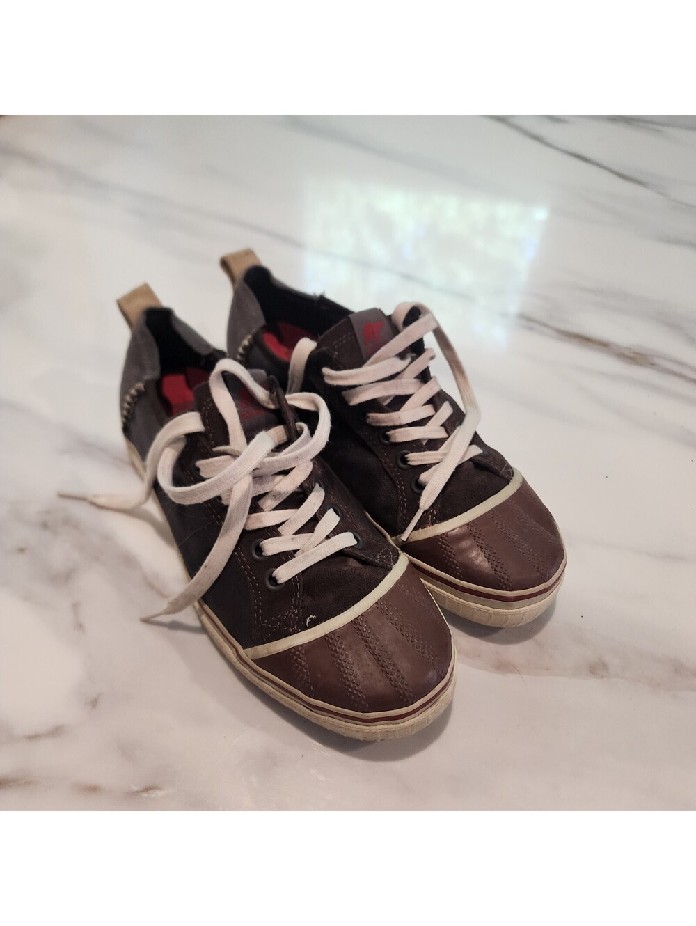 SOREL Brown Lace-Up Casual Sneakers Size 10 Excellent